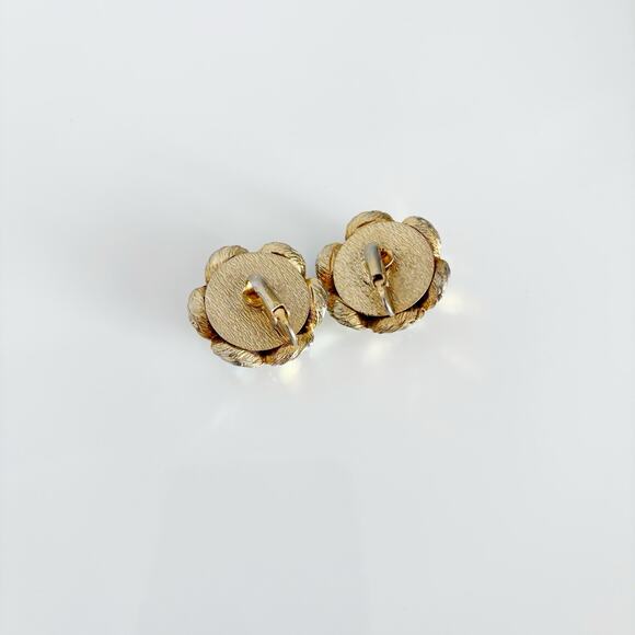 Vintage Aurora Borealis Dome Clip On Earrings - Picture 7 of 13